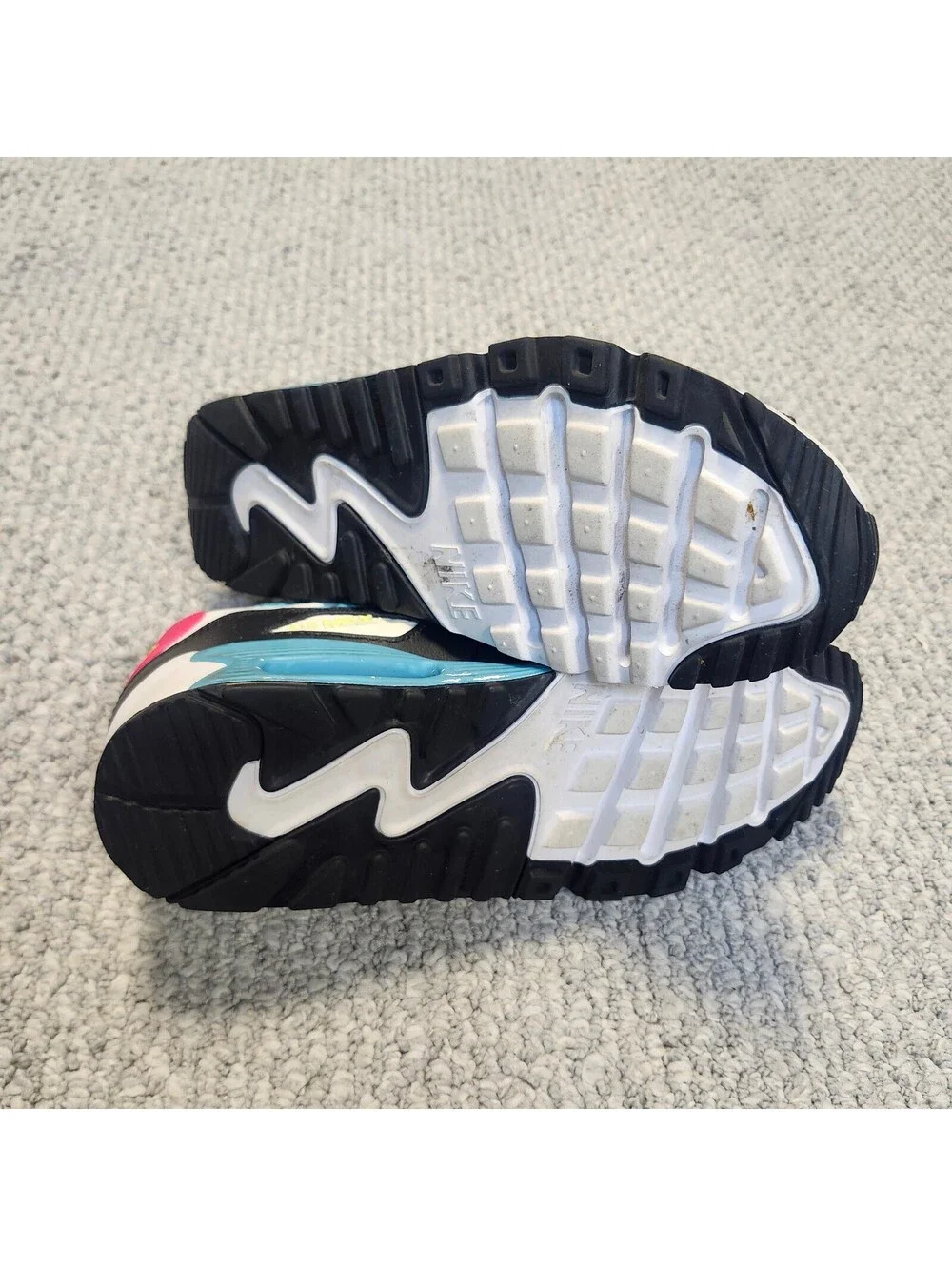Nike Air Max 90 White Blue Pink Sneakers Size 6.5Y